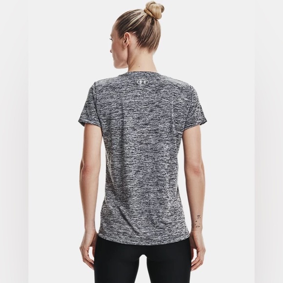 NWT Women's Under Armour HeatGear TechTwist V-Neck Gray/Black SZ Medium - Picture 6 of 9